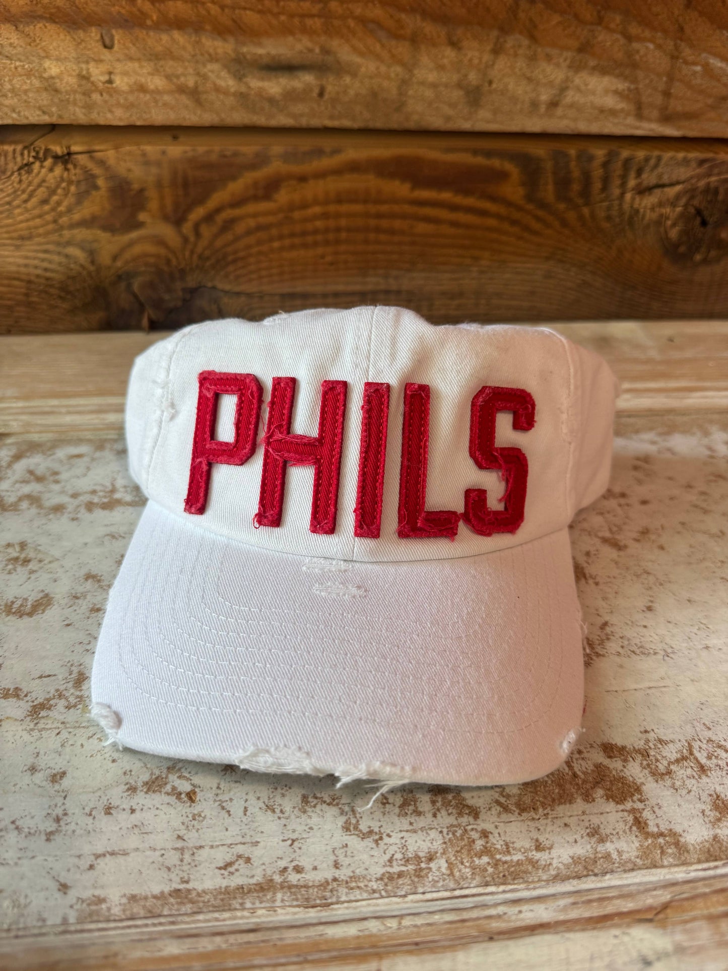 White Embroidered Phillies Phils Cap