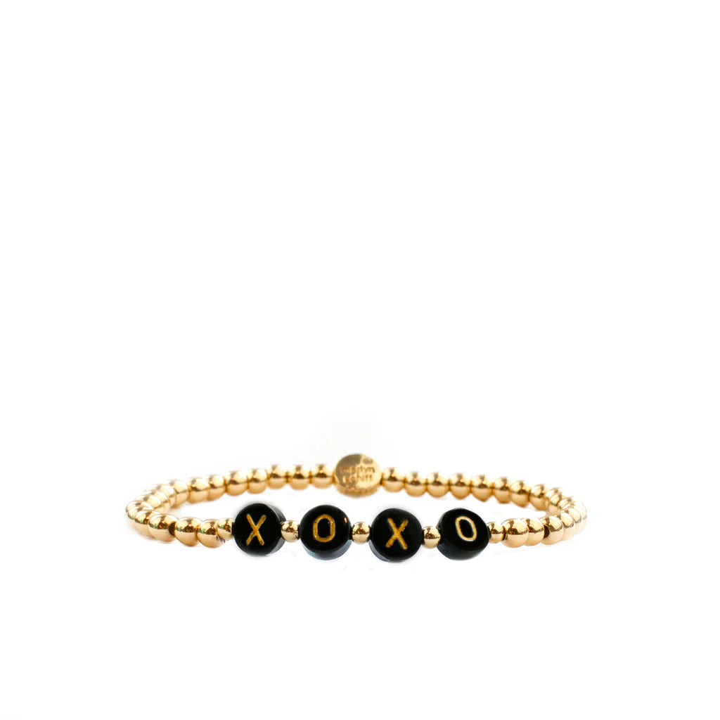 Beaded XOXO Disc Bracelet
