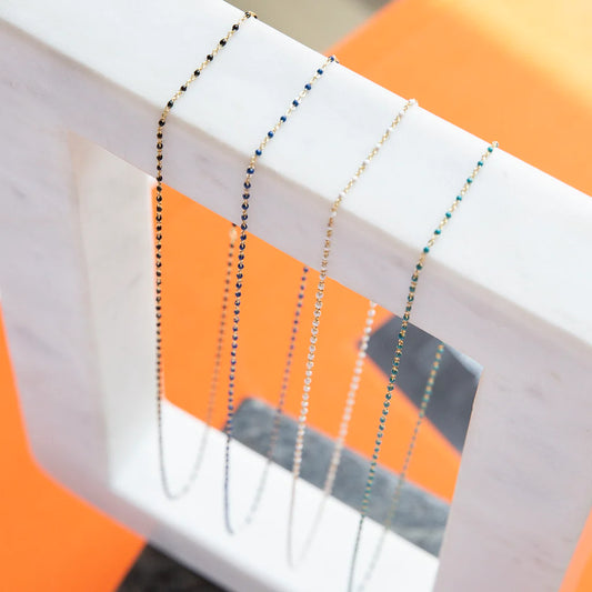 Gold Plated Delicate Stone Beaded Necklace