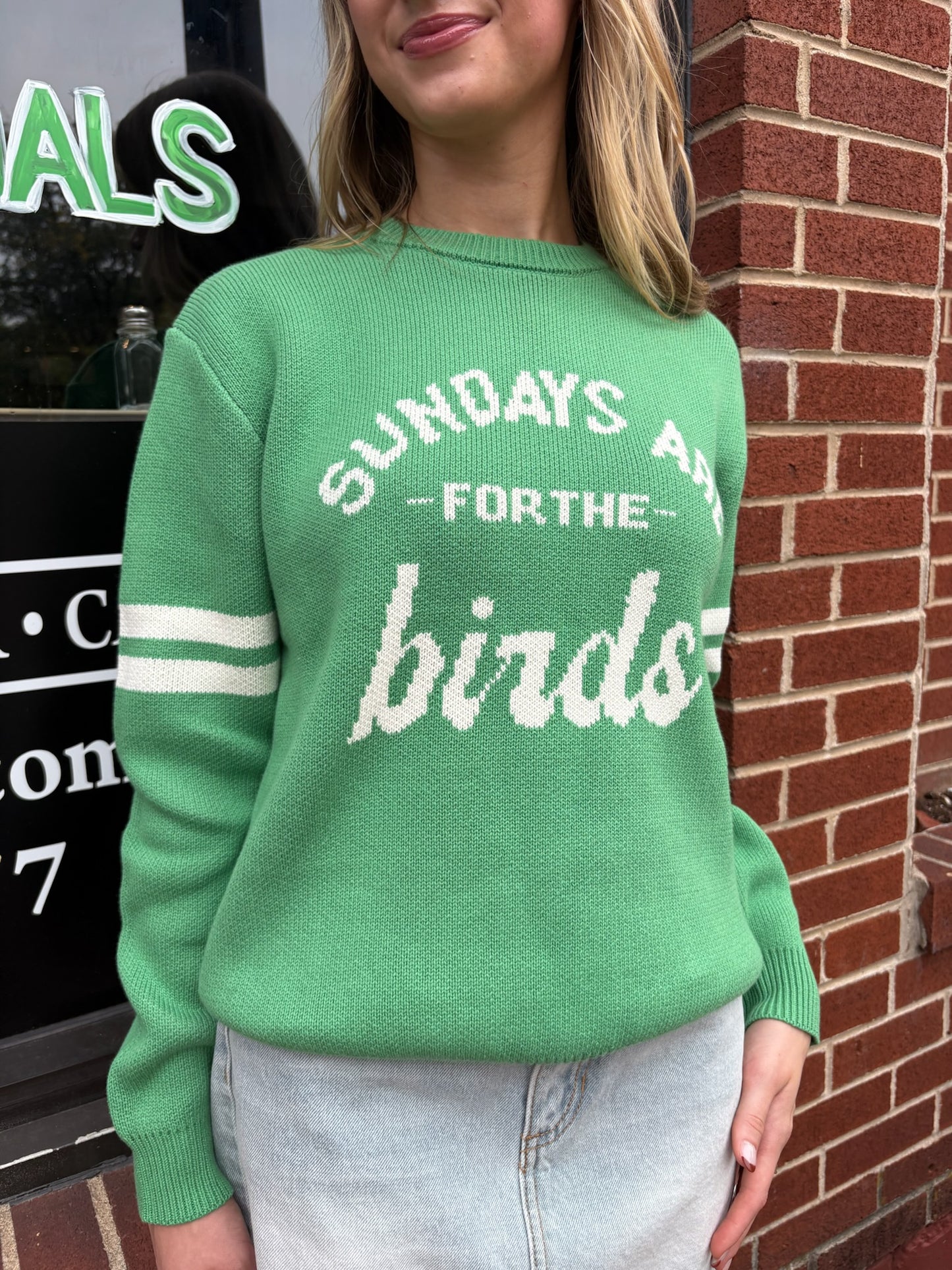 Sundays Are For The Birds Eagles Knit Sweater