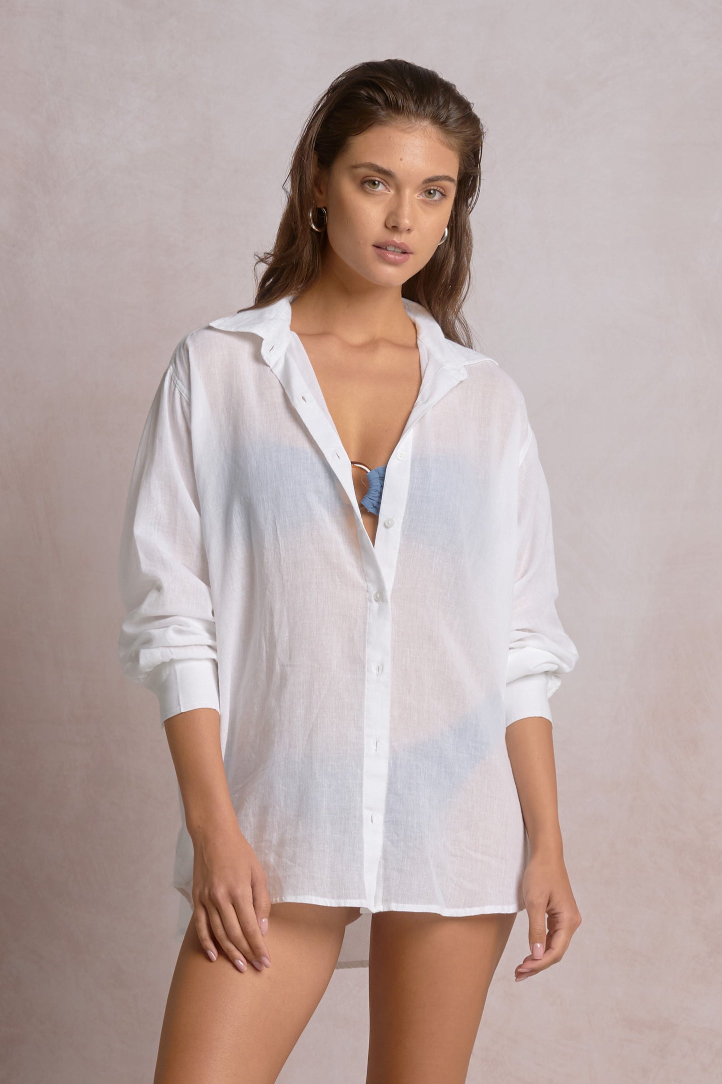 Evil Eye Button Down Cover Up