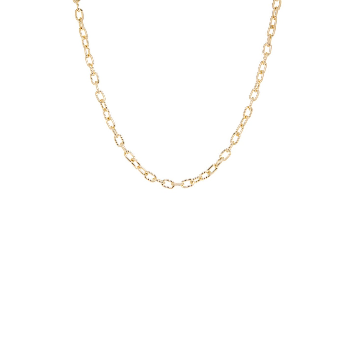 Gold plated 16" cable chain link necklace