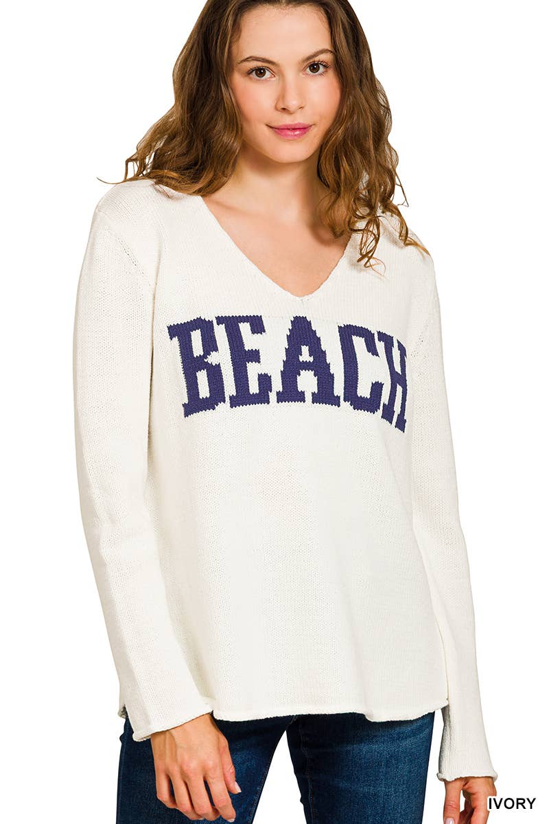 Beach V Neck Sweater