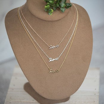 Script Love Necklace