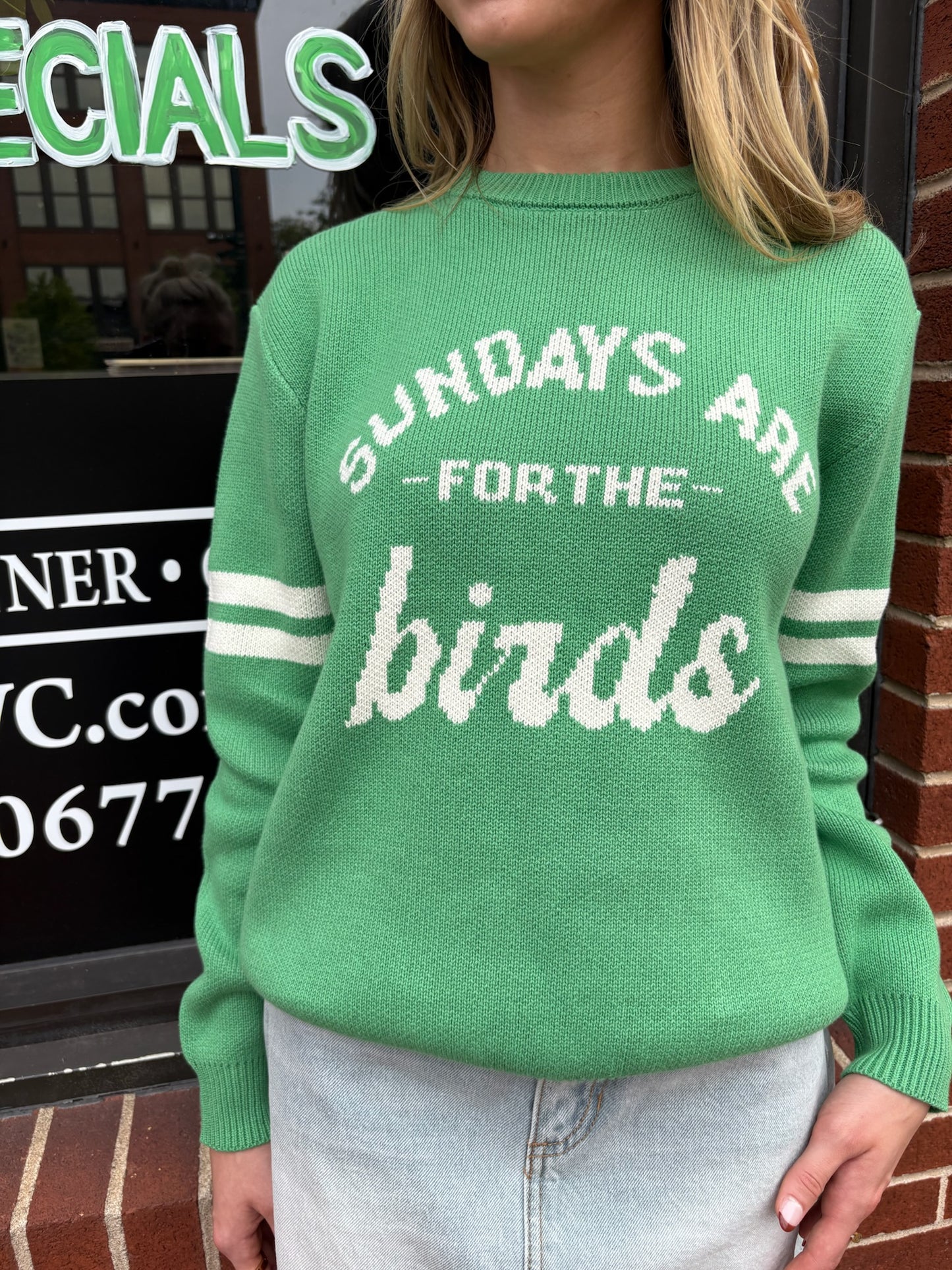 Sundays Are For The Birds Eagles Knit Sweater