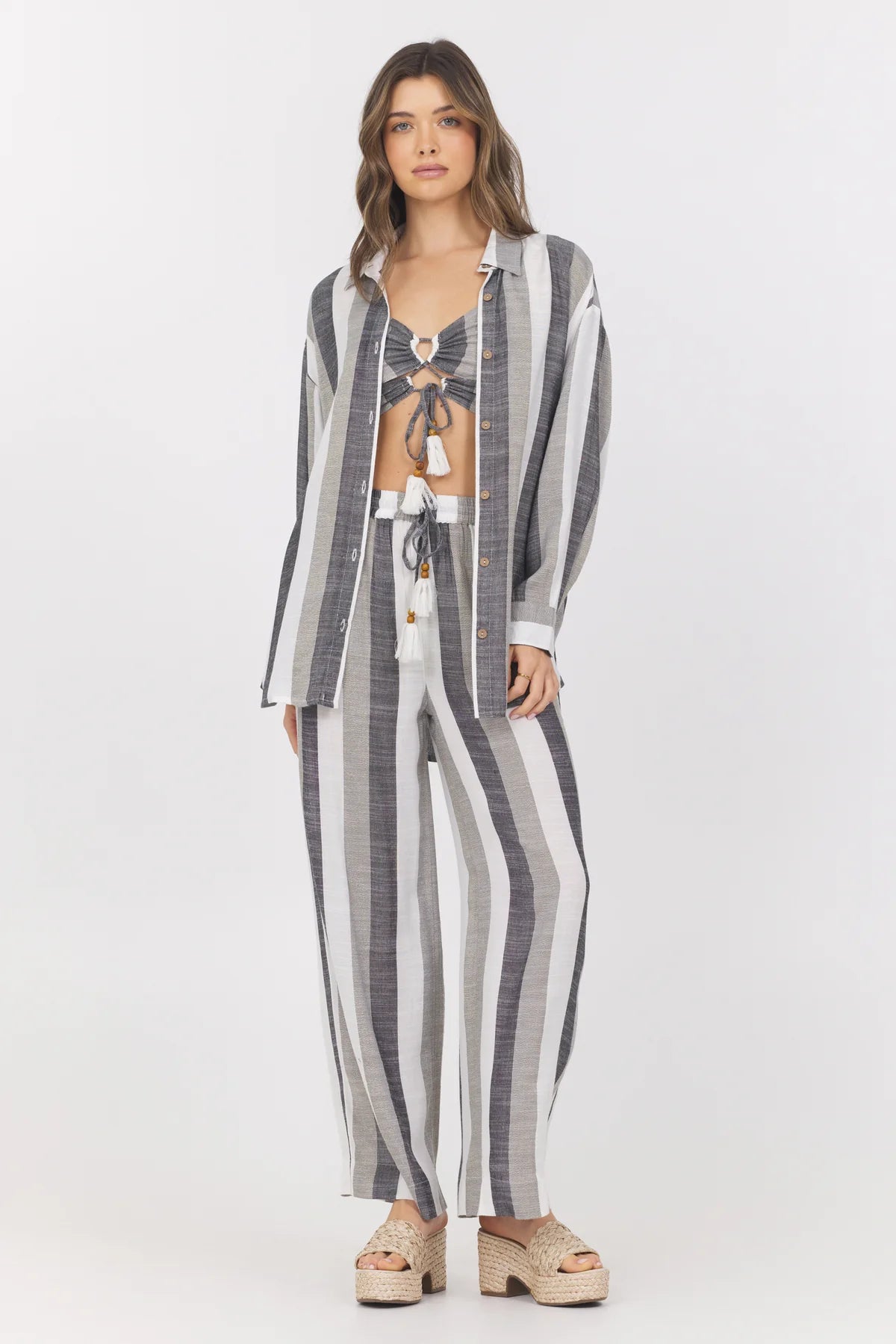 Shannon Metallic Button Down