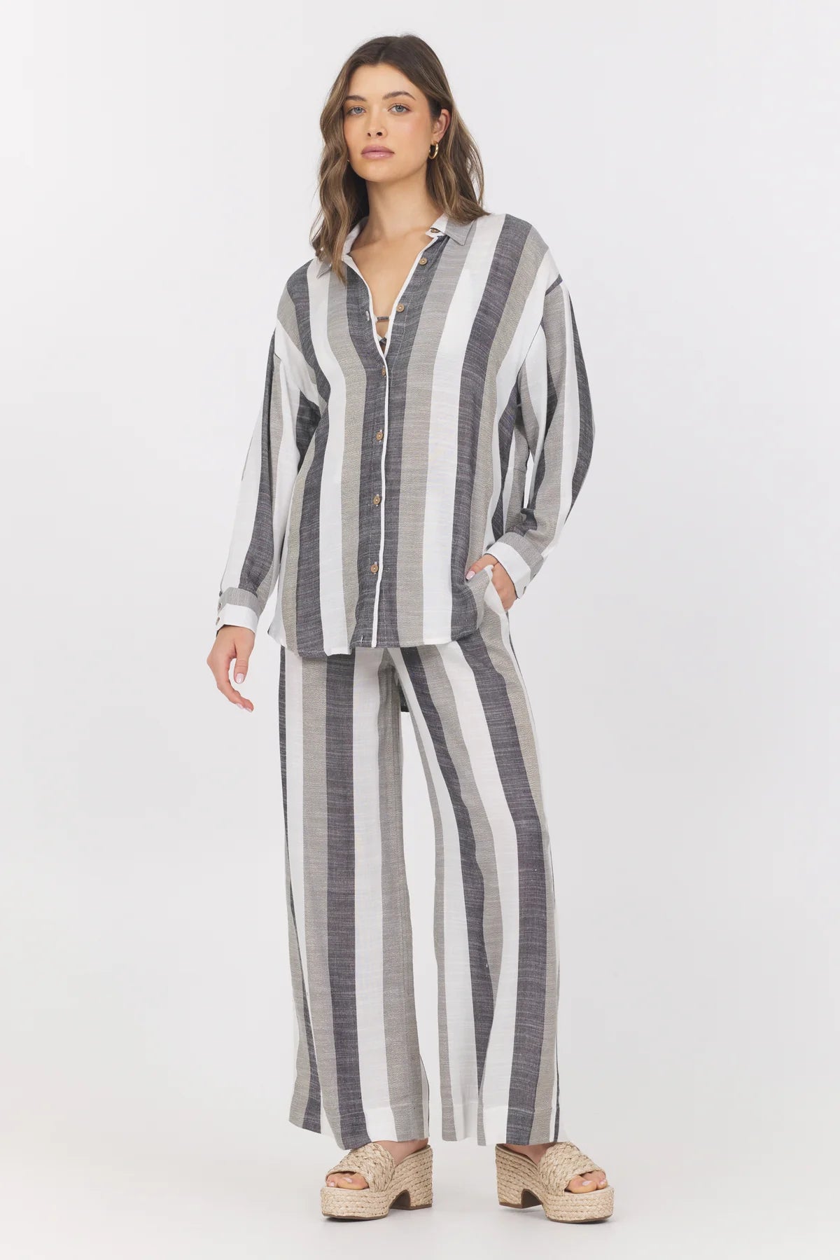 Shannon Metallic Button Down