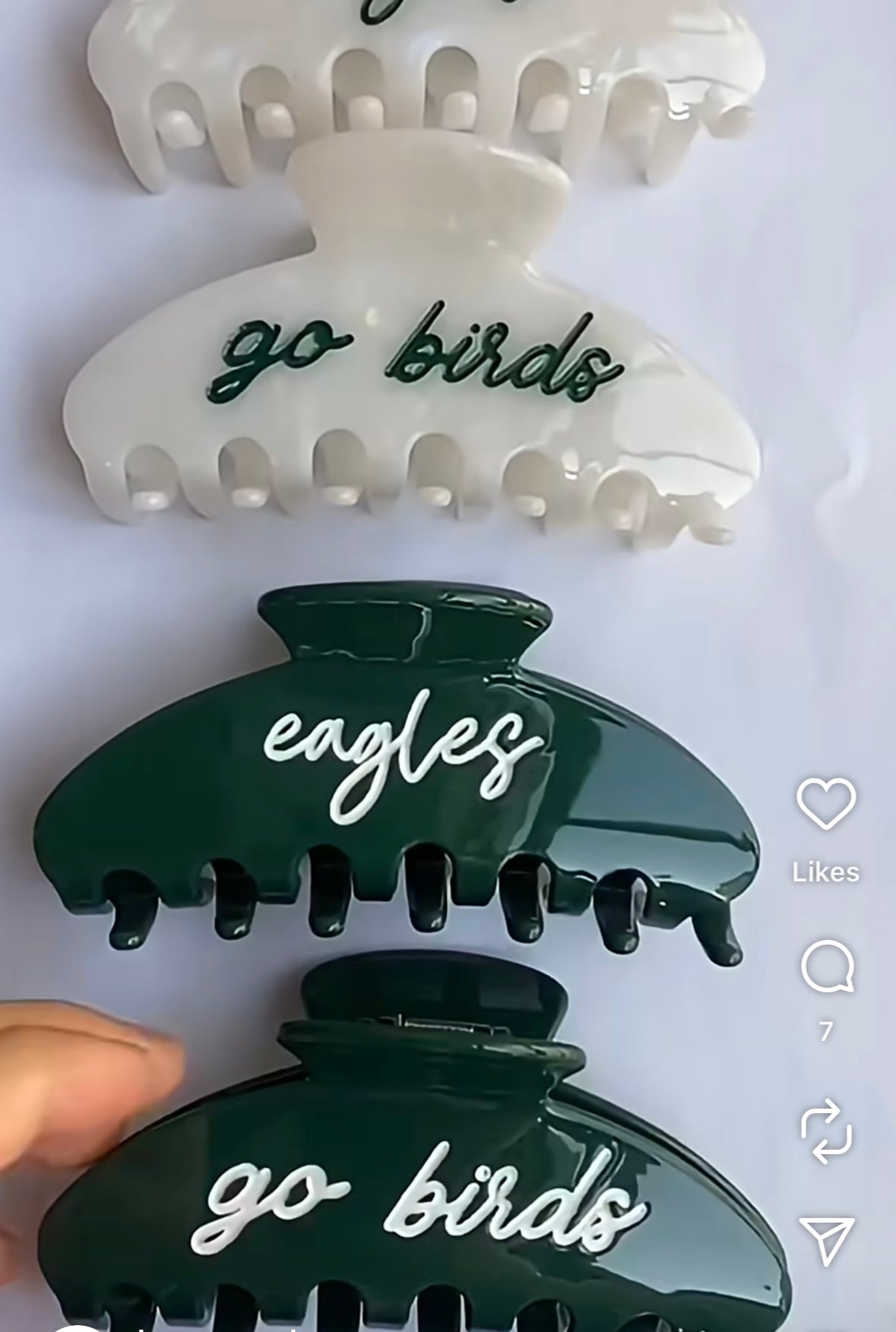 Philadelphia Eagles and Phillies Claw Clips