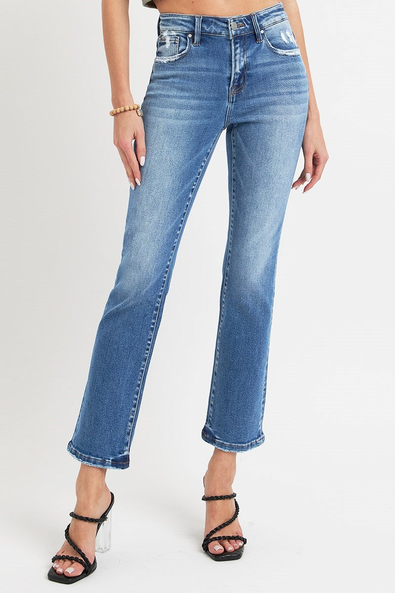 MID RISE STRAIGHT JEANS