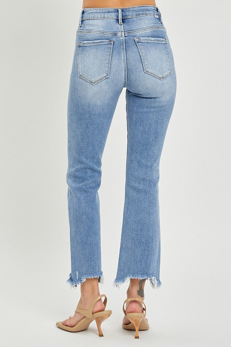 High Rise Slim Straight Fringe