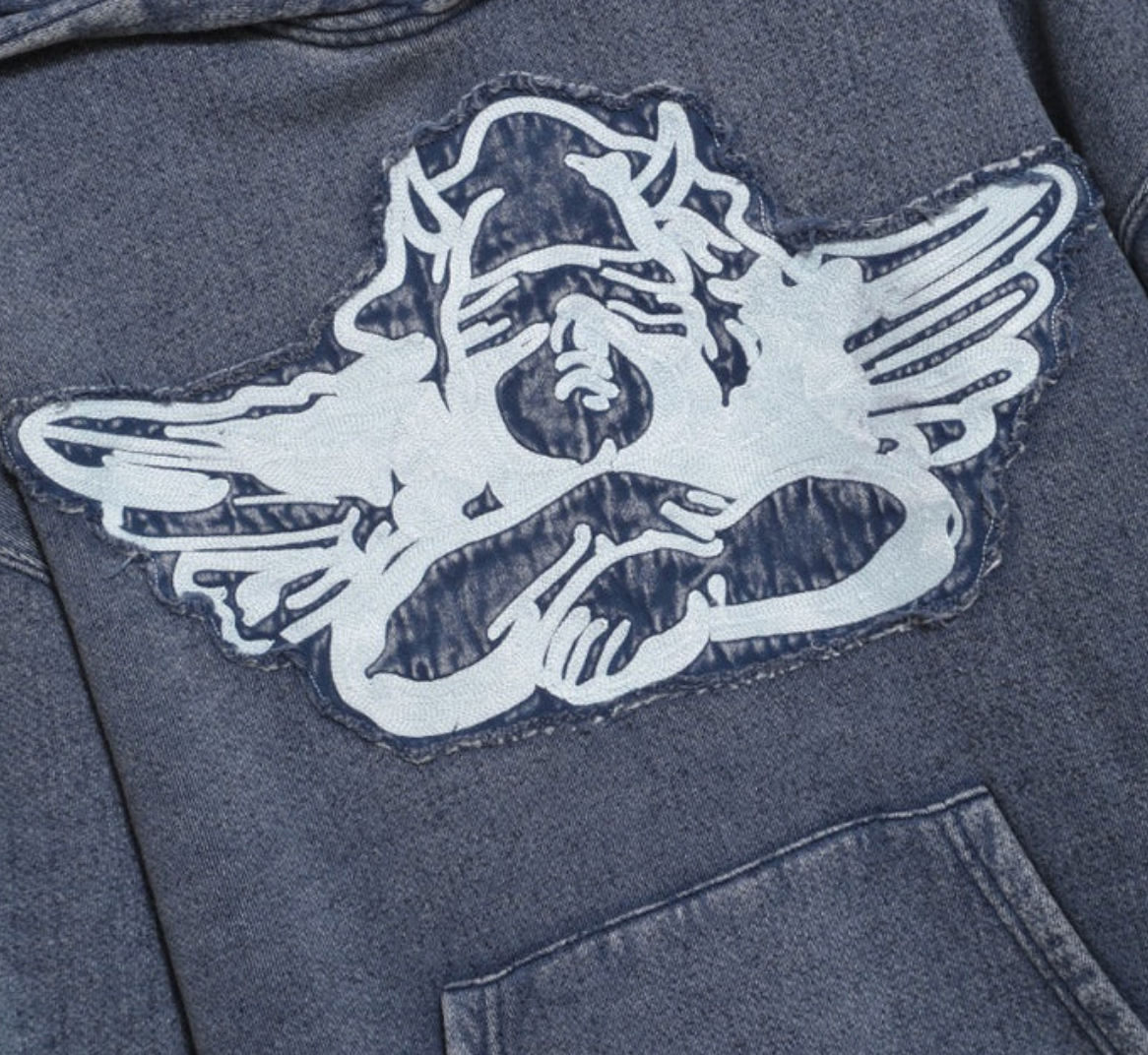 BLUE STITCH ME UP RACER HOODIE
