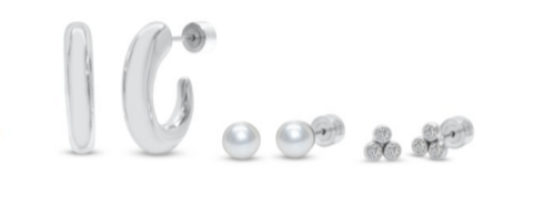 Hoop Pearl Trio - Silver