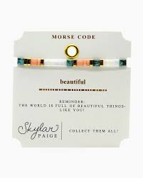 Gorgeous  - Morse Code Tila Beaded Bracelet -