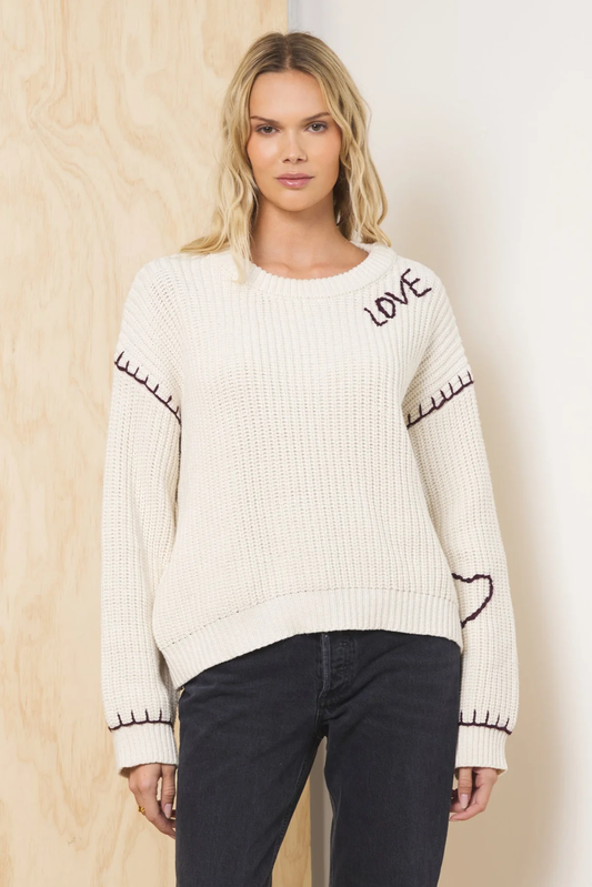 Love Whipstitch Detail Sweater