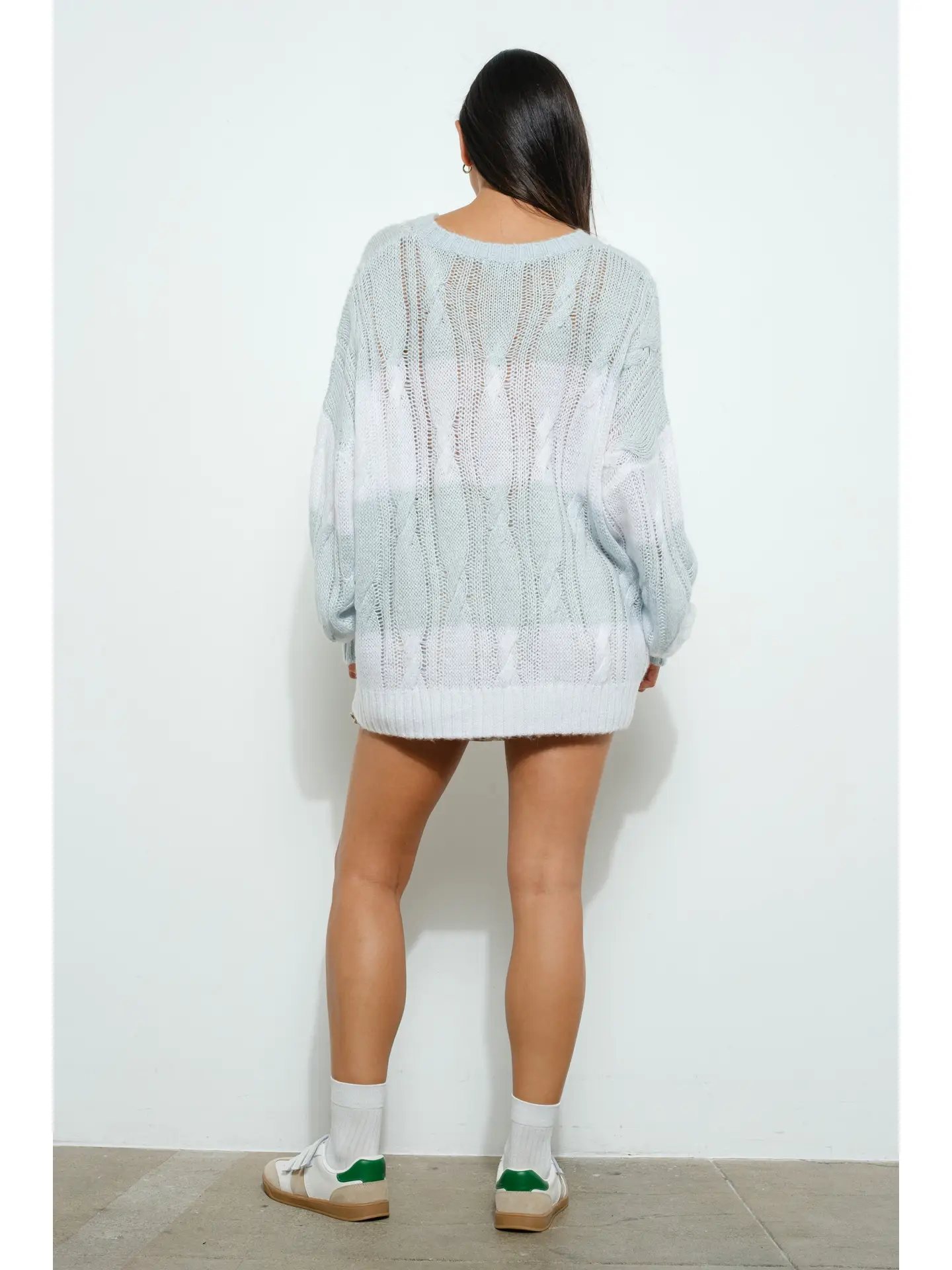 Striped Cable Knit Sweater