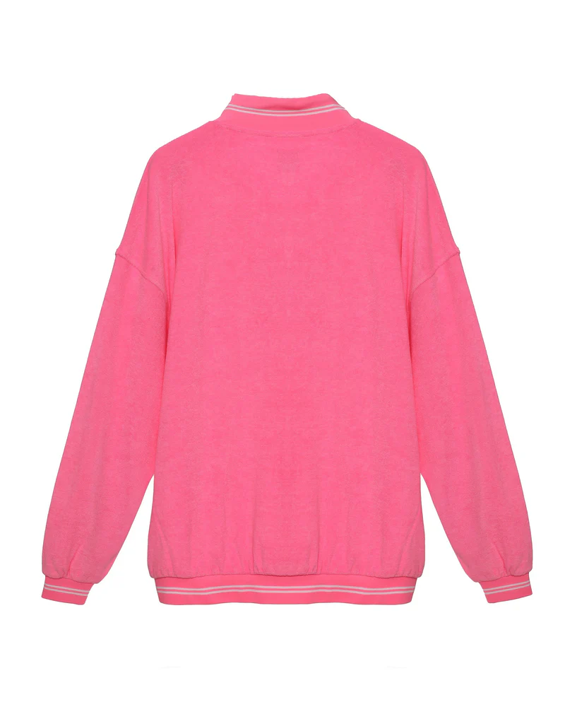 CHERUB UNIVERSITY PINK HENLEY CREWNECK