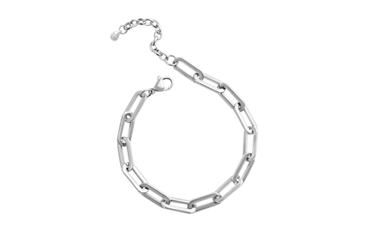 Paperclip Chain Bracelet Silver