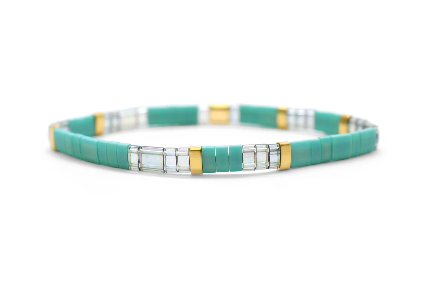 BLESSED - Morse Code Tila Beaded Bracelet