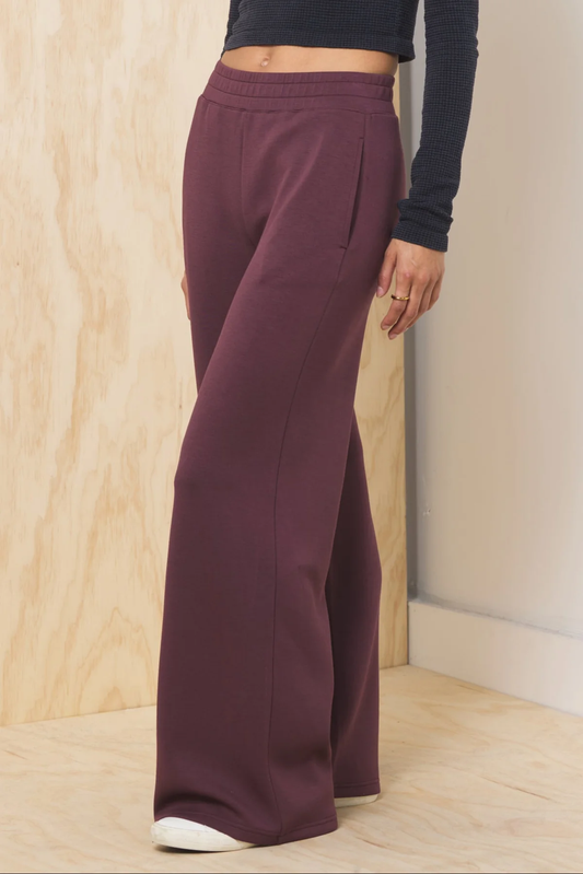 Cloud Fleece Flare Pant - Merlot Truffle
