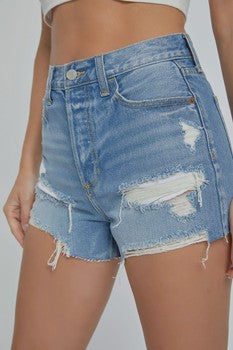 Button Fly Jean Shorts