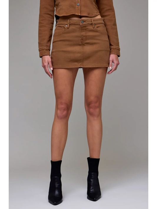 Tawney Wash Micro Mini Stretch Skirt
