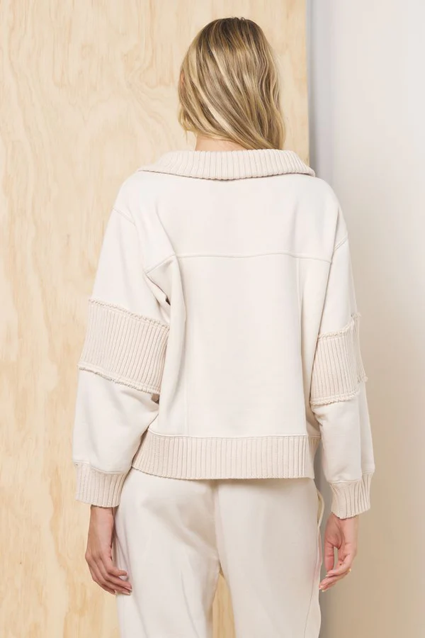 Fleece Quarter Zip w/ Rib Detail