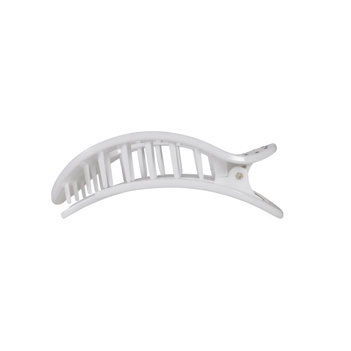 Flat Round | White Polka Dot Party | Medium Hair Clip