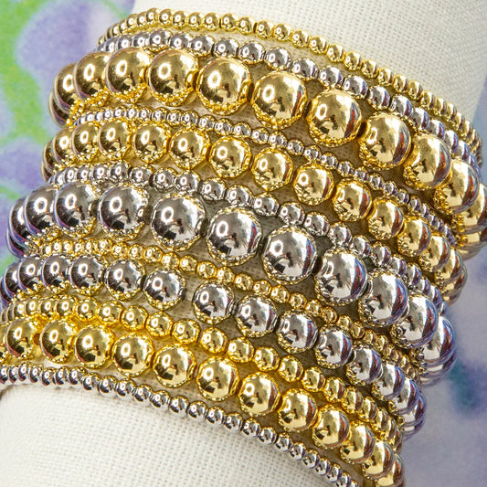 3mm Gold Brass Ball Beaded Bracelet