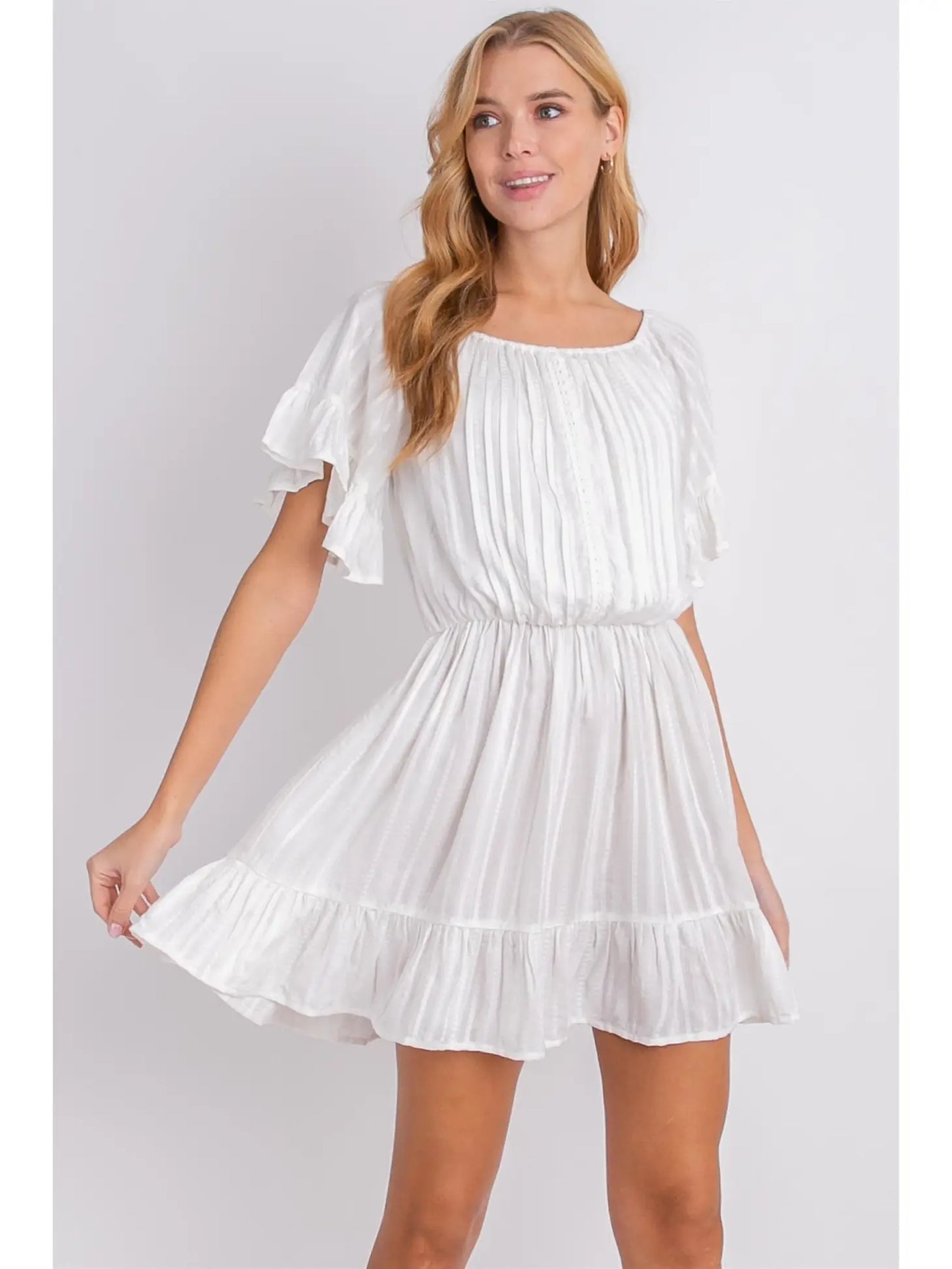 Blouson Textered Dress