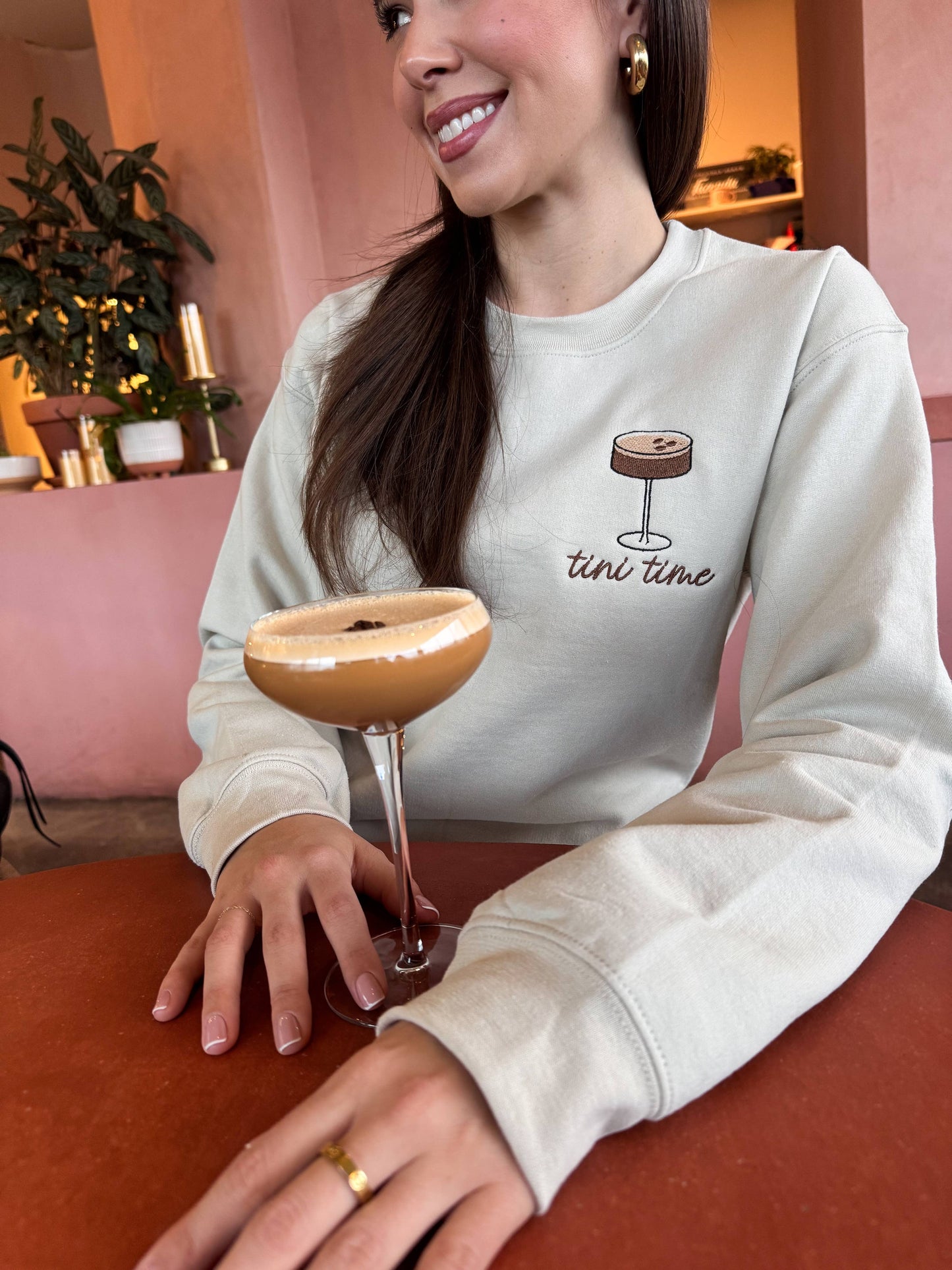 Espresso Martini Three Beans Embroidered Sweatshirt