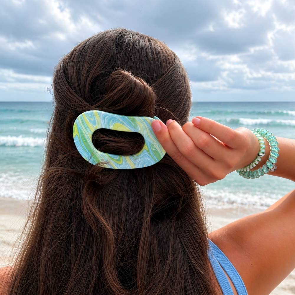 By the Sea Shore | Medium | Flat Round Hair Clip