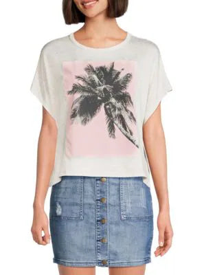 Breezy Palm Tree Graphic Cropped Tee