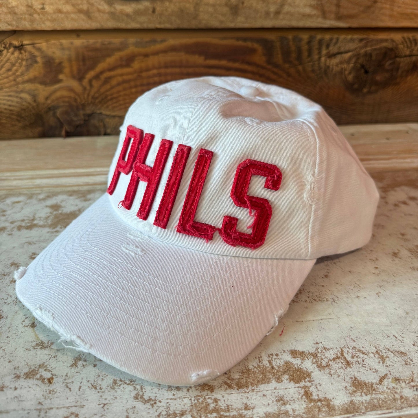 White Embroidered Phillies Phils Cap