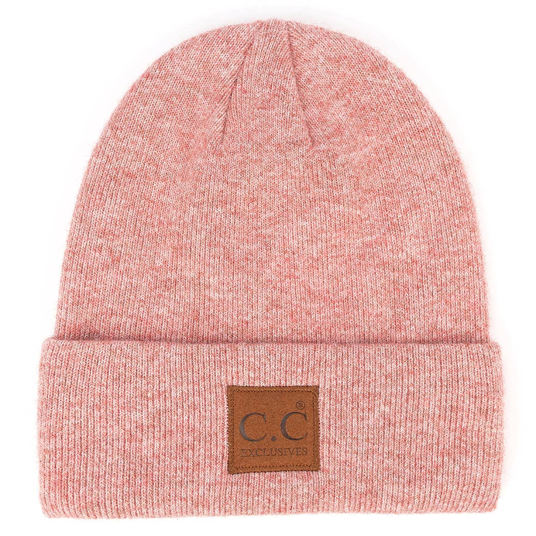 Unisex Heather Knit Classic Beanie Hat