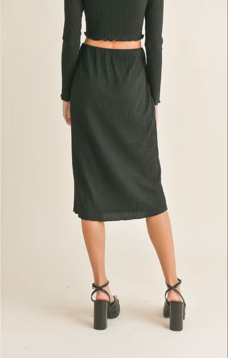 Nelly Lettuce Hem Midi Skirt