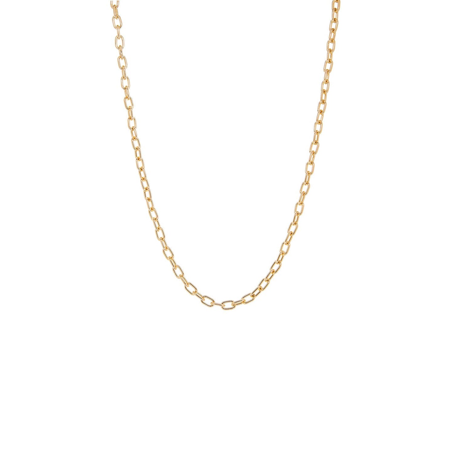 Gold plated 20" cable chain link necklace