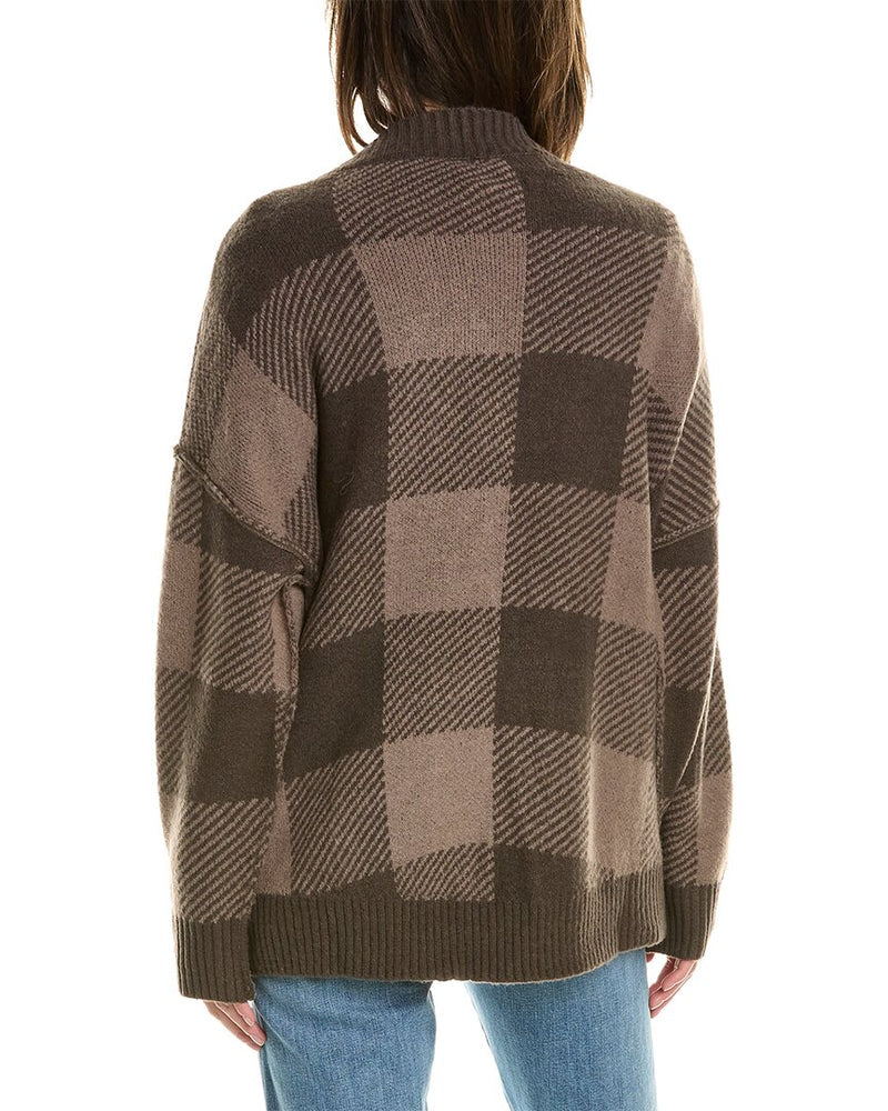 Plaid Checker Soft Knit Cardigan