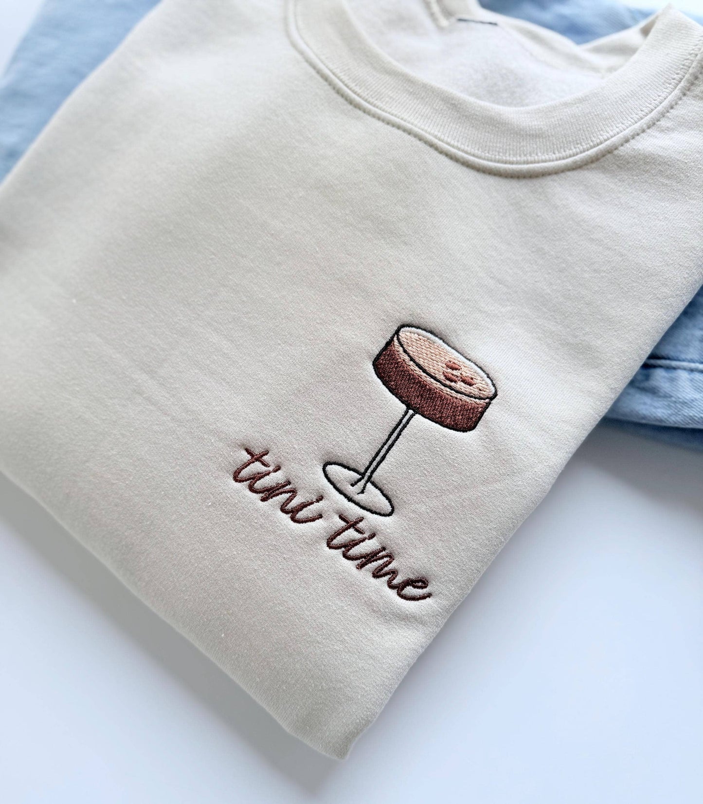 Espresso Martini Three Beans Embroidered Sweatshirt