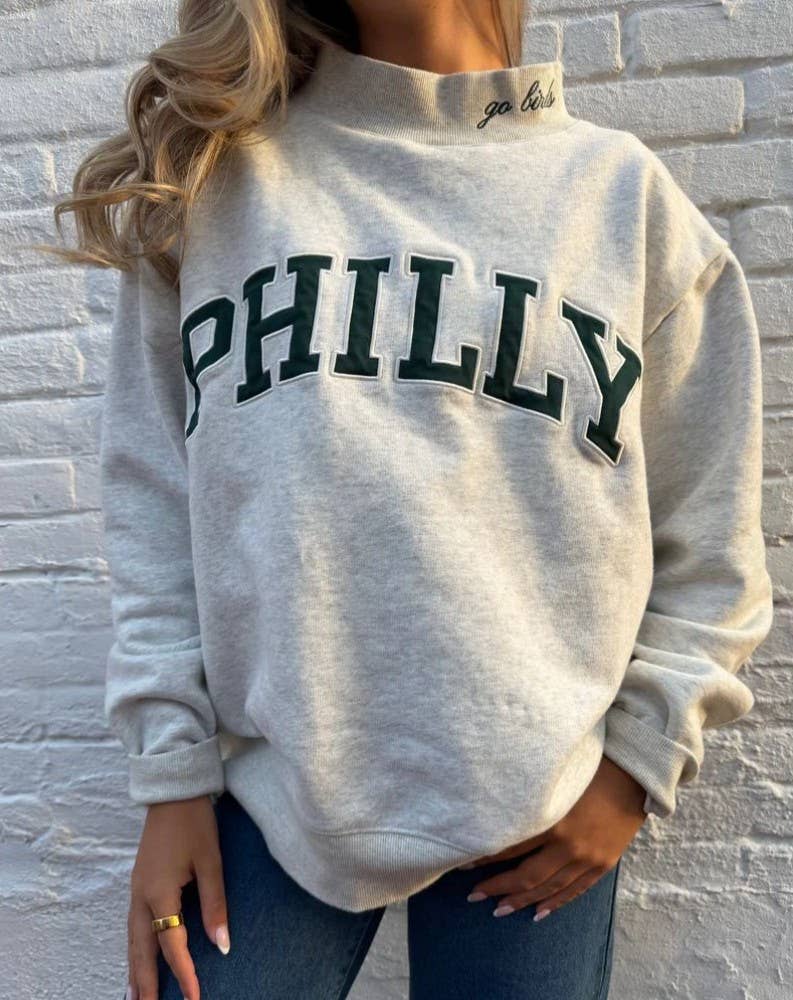PHILLY Go Birds Mock  Sweatshirt