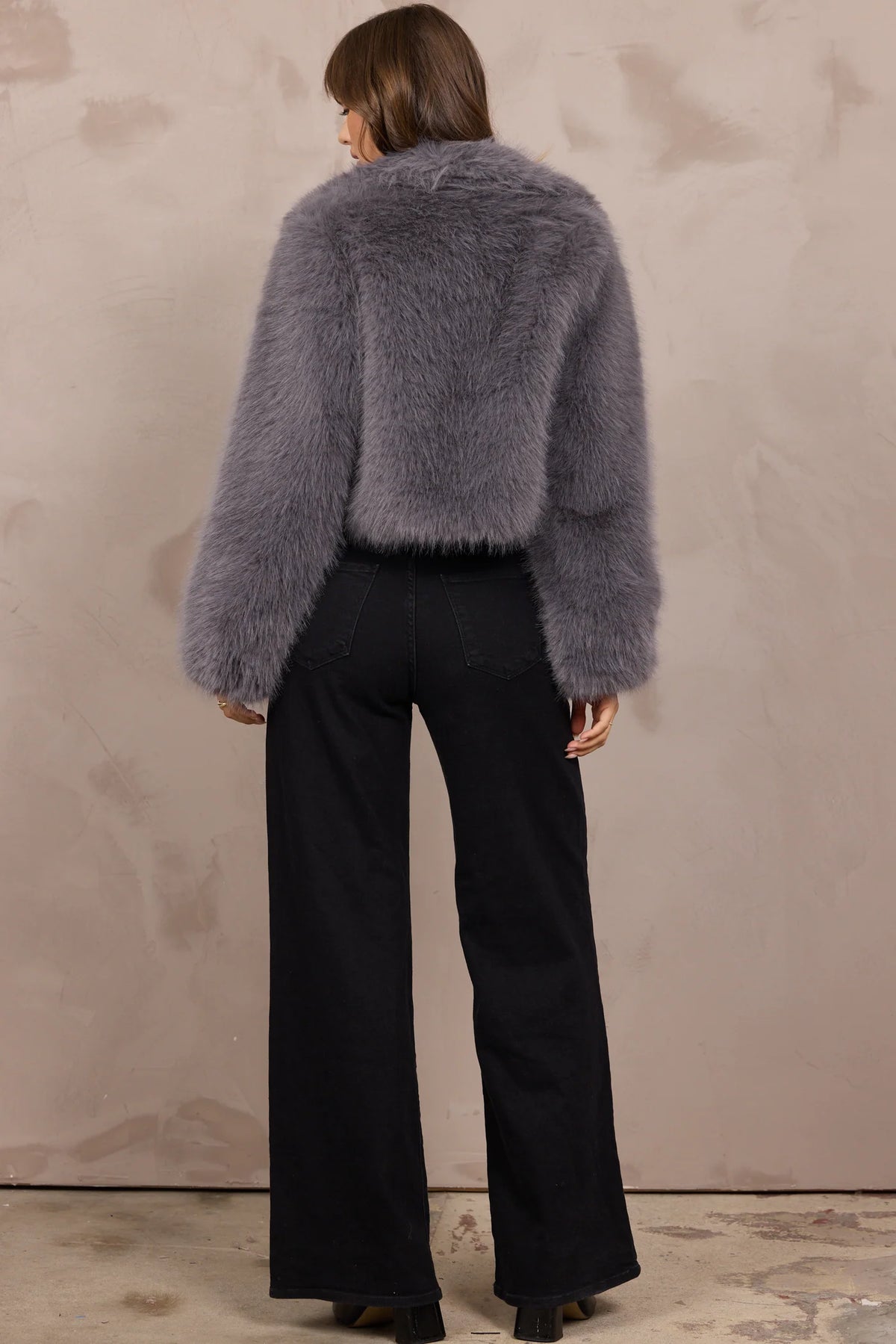 Cropped Faux Fur Jacket