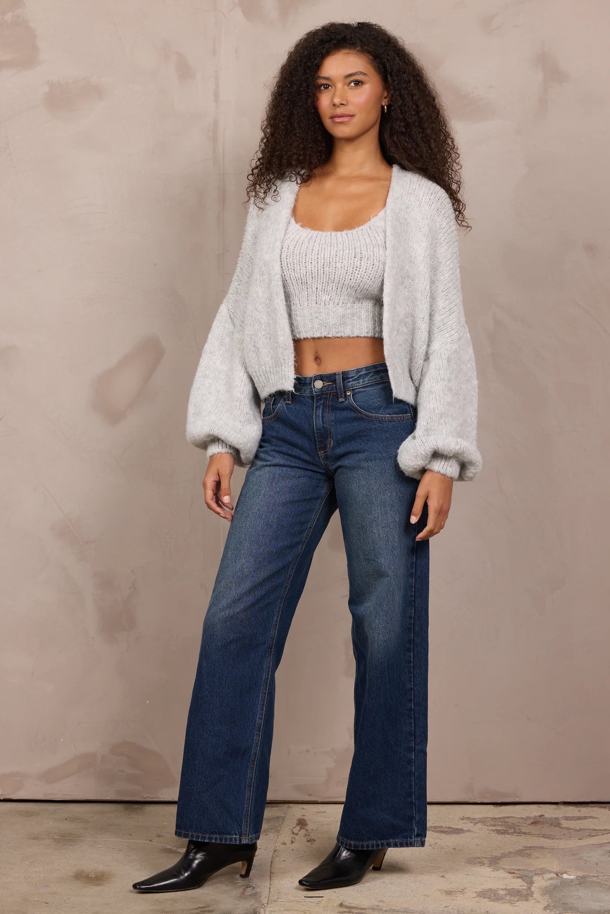 Grey Fuzzy Cardigan