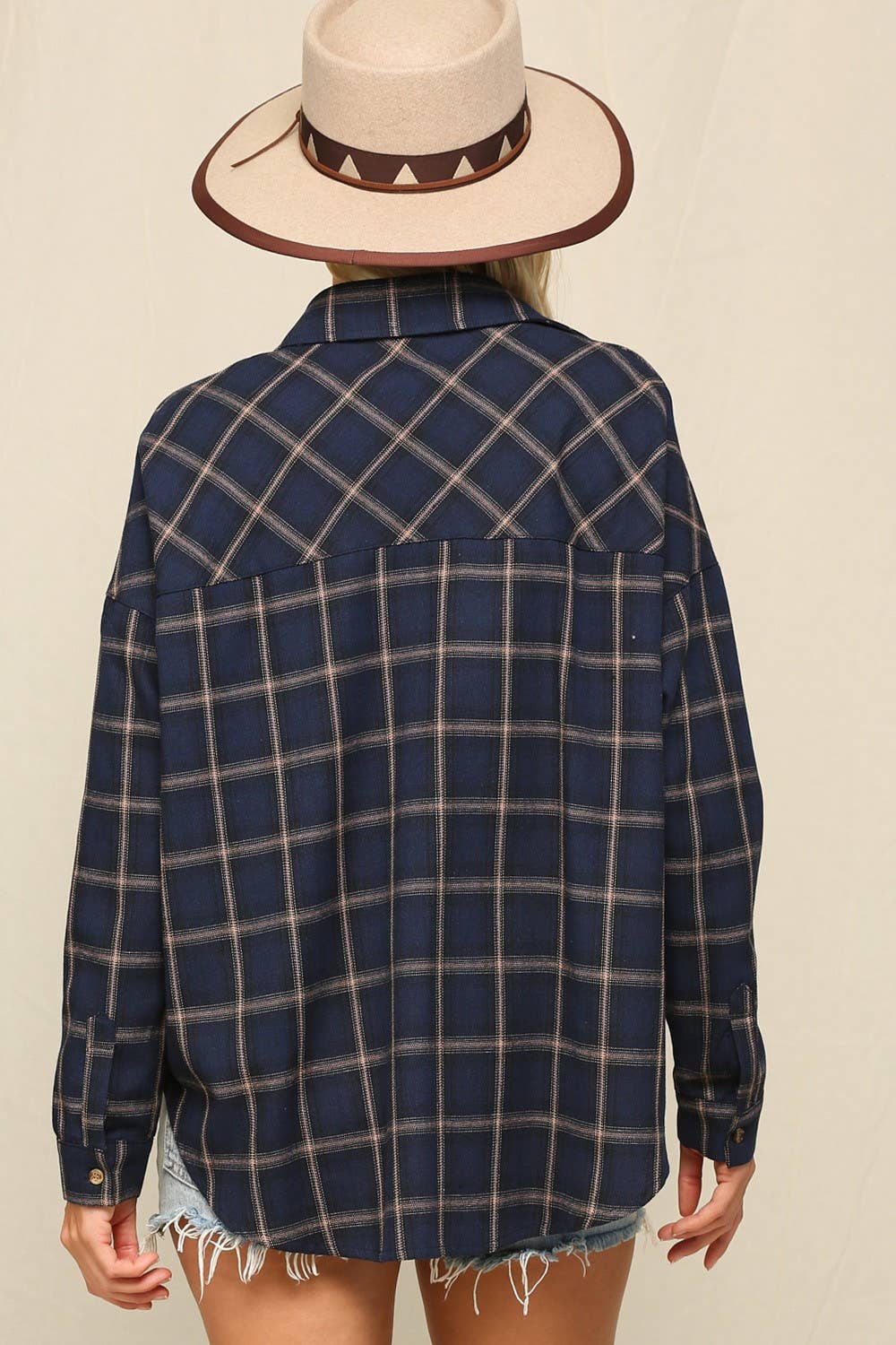 Oversized Plaid Button-Down Shirts