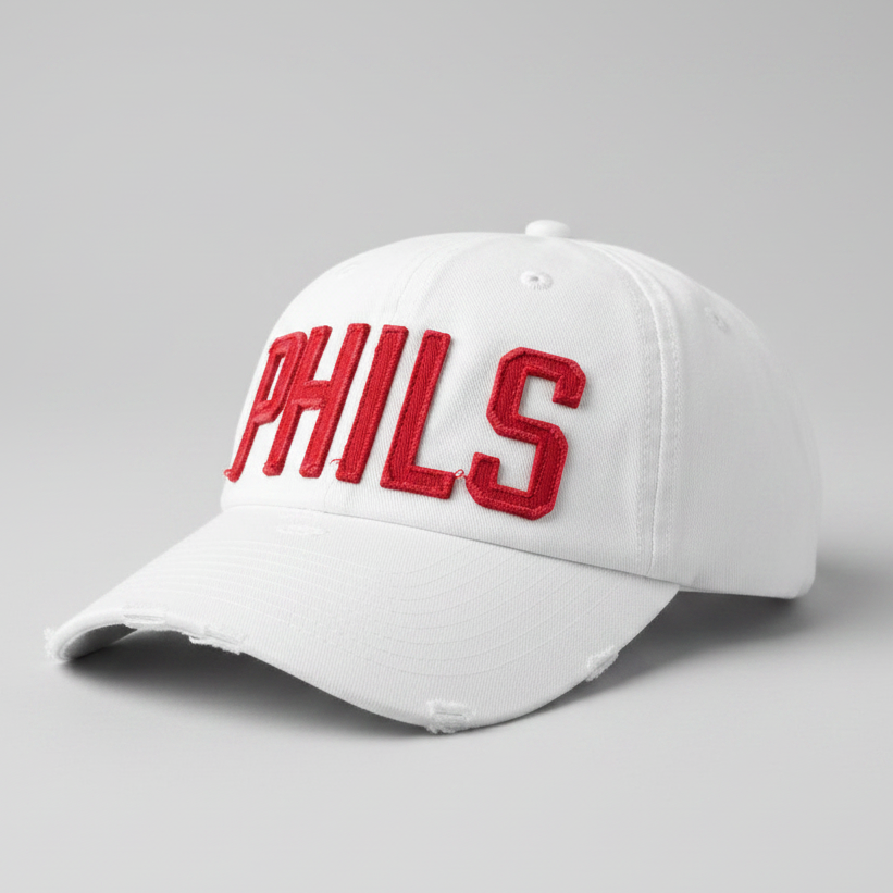 White Embroidered Phillies Phils Cap