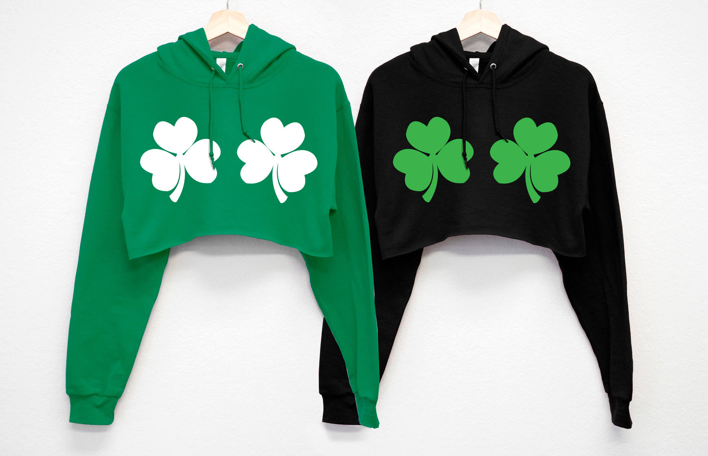 SHAMROCKS BIKINI St. Patrick's Day Cropped Hoodie for women