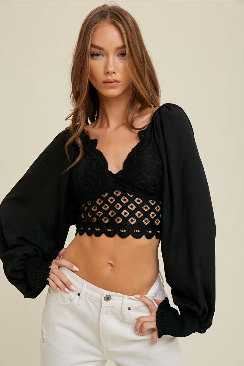 Scalloped Cropped Top