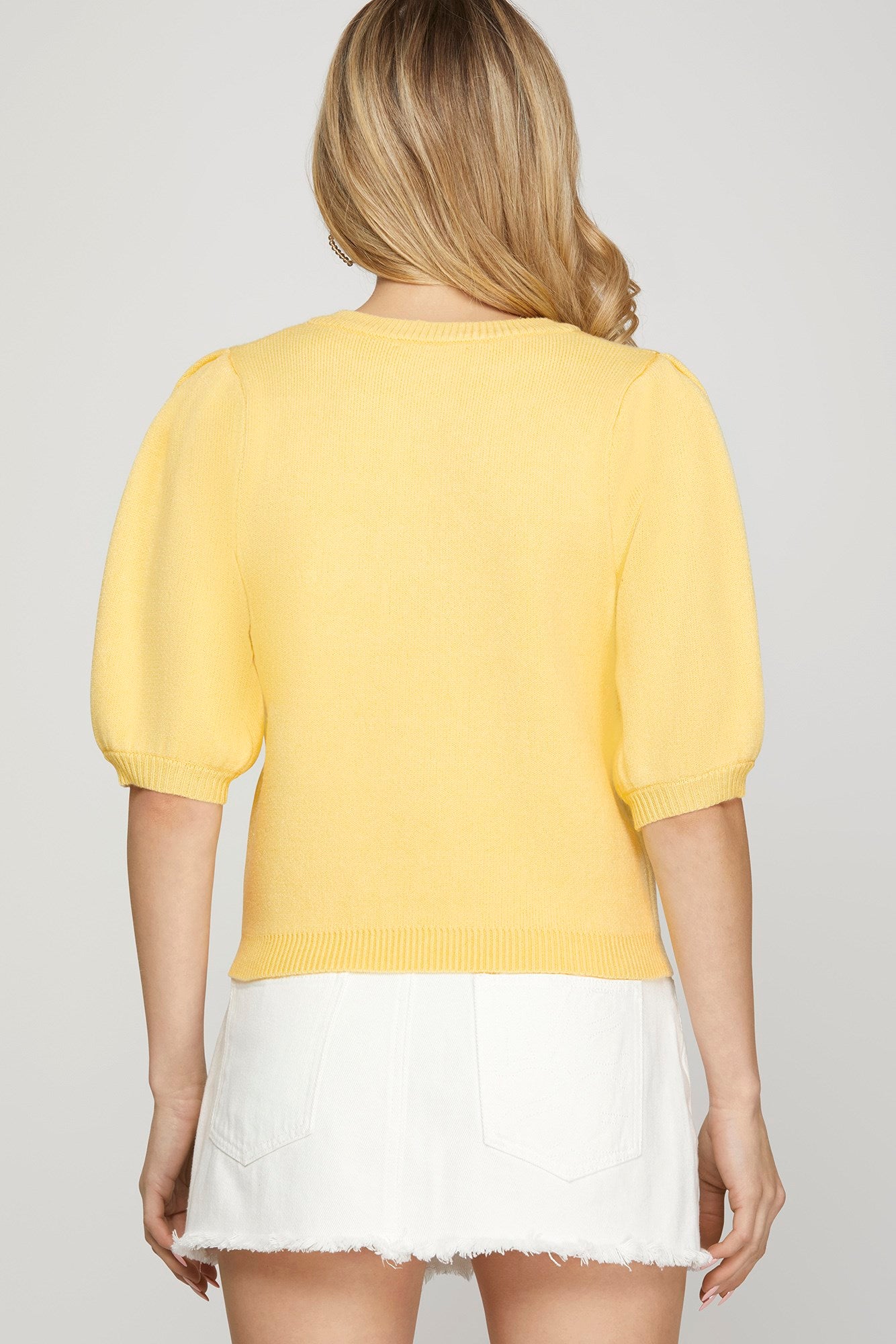 Yellow Bow Sweater Top