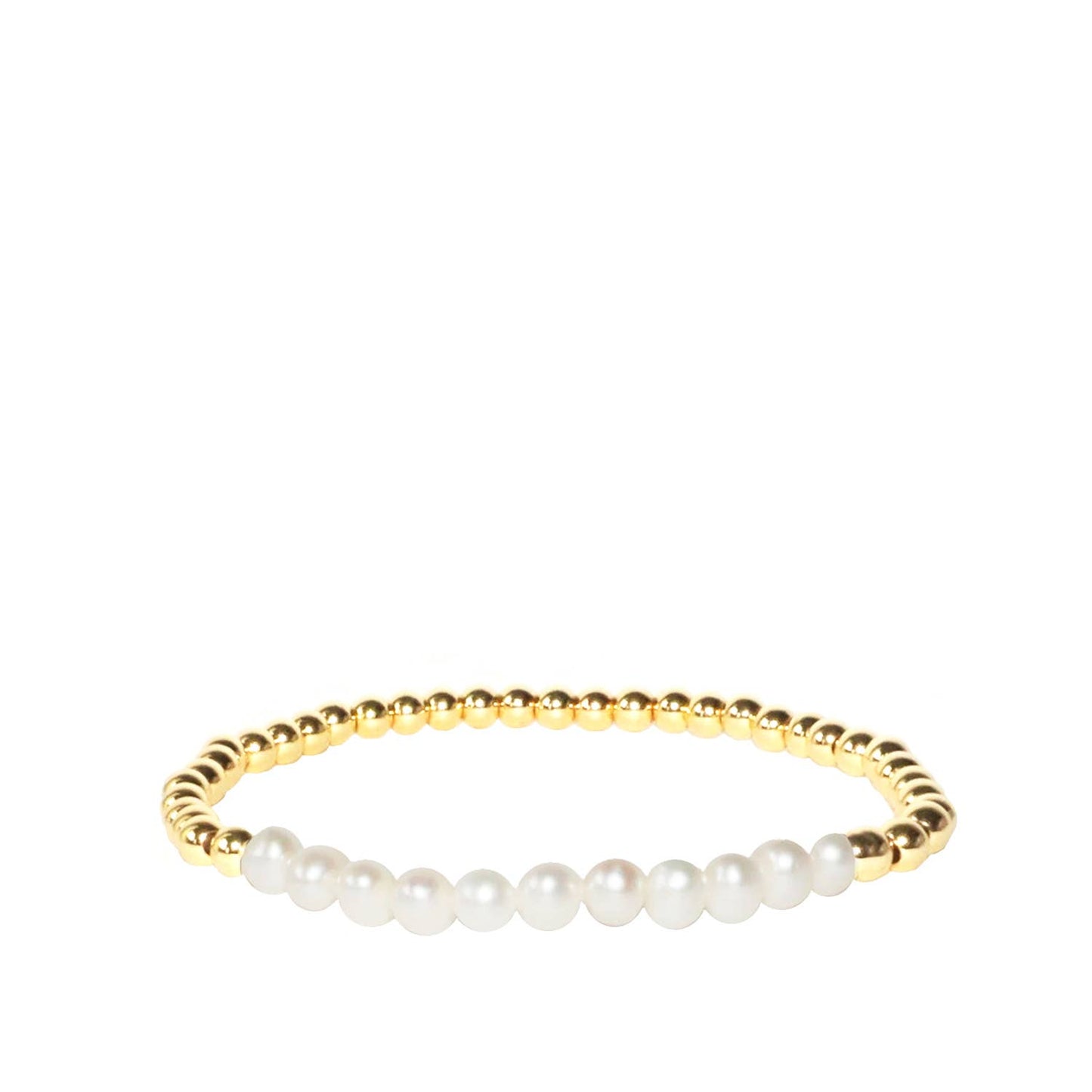 Metal and pearl beaded bracelet