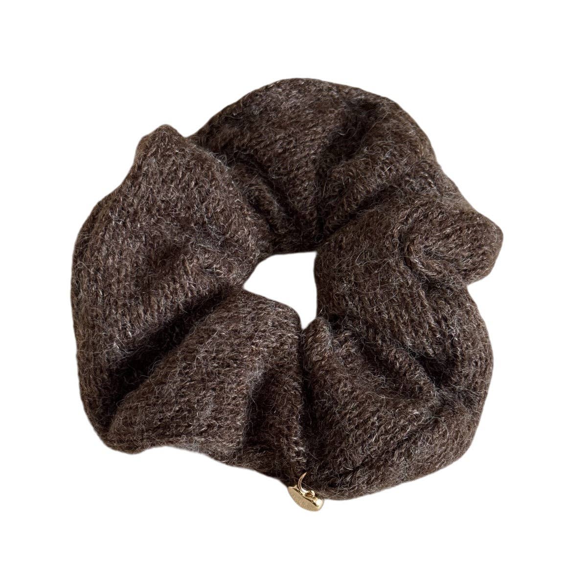 Heart Pendant Knit Hair Tie