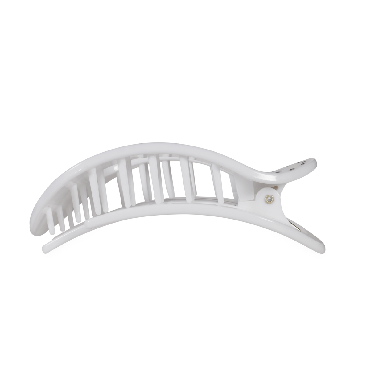 Flat Round | White Polka Dot Party | Large Hair Clip