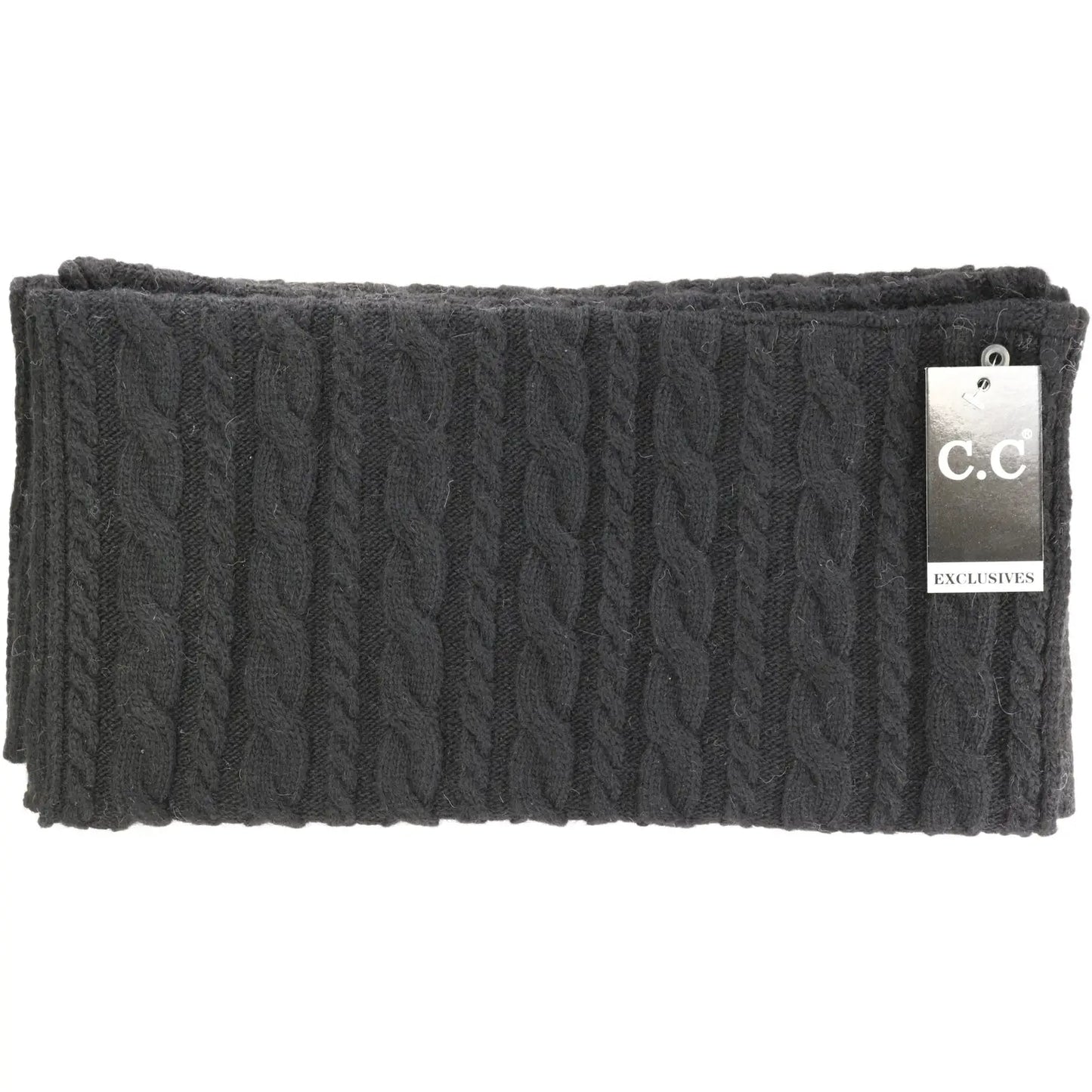 Cc Exclusive-Black Label Cable Knit Cc Infinity Scarf